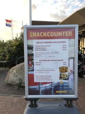 Menu at De Wijde Blik in Ameland