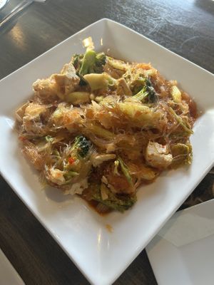Spicy glass noodles with tofu  at Noodle House in Orange