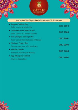 New Menu-Jan 2023 
Page 3 at Sunny's Indian Restaurant in La Fortuna