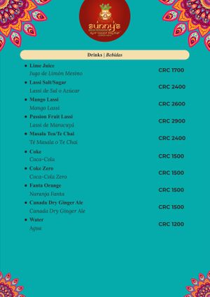 New Menu-Jan 2023 
Page 6 at Sunny's Indian Restaurant in La Fortuna