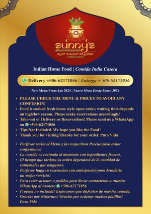 . at Sunny's Indian Restaurant in La Fortuna