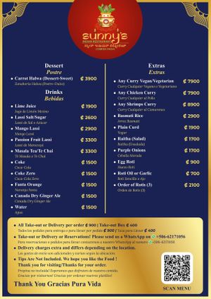 . at Sunny's Indian Restaurant in La Fortuna