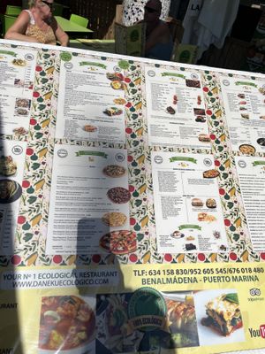 Menu   at Daneku Ecológico in Benalmadena