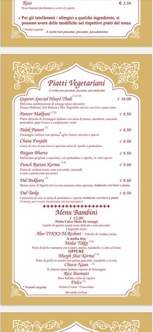 Menù at Gandhi in Turin