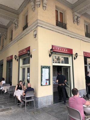 Outside  at Kipling in Turin