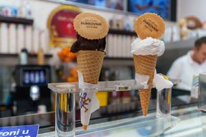 Dark chocolate and banana sorbet at Gelateria Dubrovnik in Dubrovnik