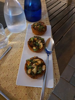 Some falafel tarts at Agricola Samadhi in Zollino