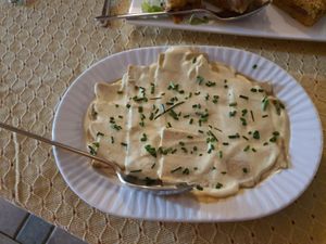 Tempura with creamy sauce at Agricola Samadhi in Zollino