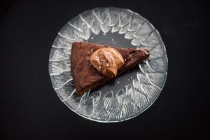 Gooey Chocolate Cake with Fleur de Sal at Venn Canteen in Porto