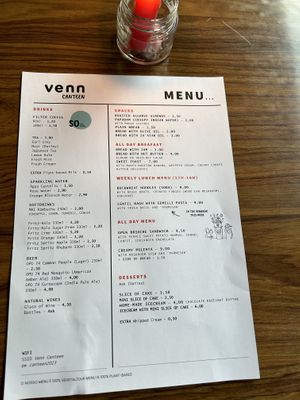 Menu  at Venn Canteen in Porto