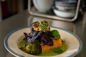 Polenta with Red Cabbage at Venn Canteen in Porto