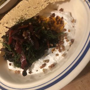 Rainbow chard and whipped feta   at Venn Canteen in Porto