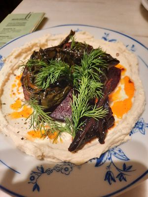 Beetroot with whipped feta at Venn Canteen in Porto