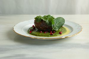 roasted potato • pomegranate • coconut cream • cumin • coriander • mint at Venn Canteen in Porto