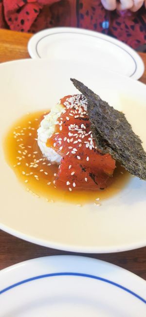 Watermelon dish (spicy but great) at Venn Canteen in Porto