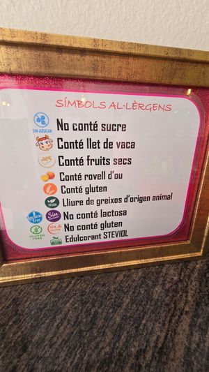 Vegan label at La Xixonenca in L Estartit