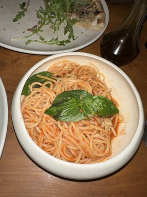 Spaghetti al pomodoro  at Pizza Cult in Ubud