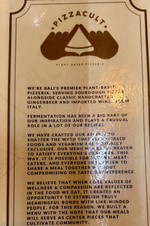 Cult Manifesto #Veganuary at Pizza Cult in Ubud