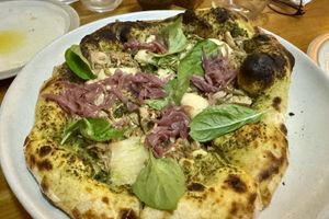 Custom pizza with jackfruitt #Veganuary at Pizza Cult in Ubud