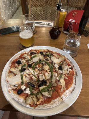 Gluten free base pizza (not coeliac safe at all)   at Pizza Cult in Ubud