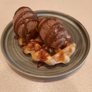 Vegan waffle at The Terrace in Hunstanton