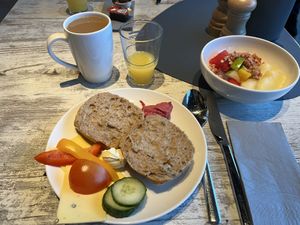 vegan options from breakfast buffet   at Aja Travemünde in Luebeck