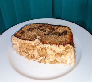 Vegan coffee and walnut cake at Tigs Bagel & Coffee House in Sheffield