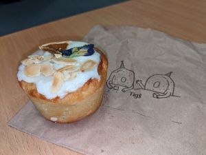 Rhubarb and orange frangipani at Tigs Bagel & Coffee House in Sheffield