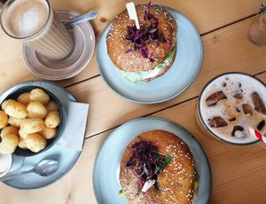 Club bagel brunch at Tigs Bagel & Coffee House in Sheffield