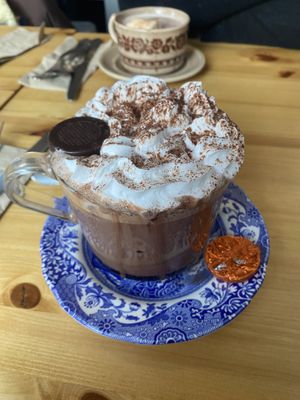 Orange choc hot chocolate  at Tigs Bagel & Coffee House in Sheffield