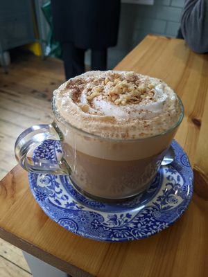 Hazelnut white chocolate mocha at Tigs Bagel & Coffee House in Sheffield