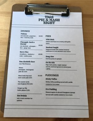 Great time at the Pie and Mash night. 28.04.2023  at Tigs Bagel & Coffee House in Sheffield