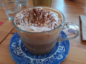 Hazelnut white chocolate mocha at Tigs Bagel & Coffee House in Sheffield