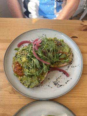 avo bagel  at Tigs Bagel & Coffee House in Sheffield