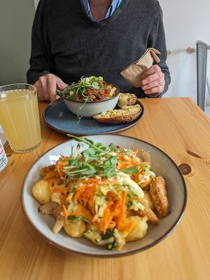 Vegan meals at Tigs Bagel & Coffee House in Sheffield