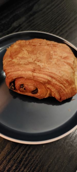 Pain au chocolate at Tigs Bagel & Coffee House in Sheffield
