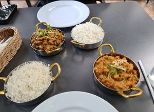 Chana masala and curry at Mandala in Warsaw