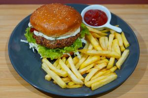 plant burger at Vege House in Belgrade