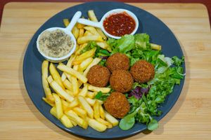 Falafel meal at Vege House in Belgrade