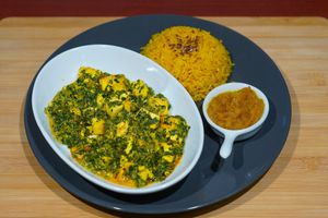 Palak panir curry at Vege House in Belgrade