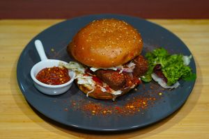 Hot vegan sausages at Vege House in Belgrade