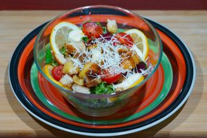 Caesar veggie salad at Vege House in Belgrade