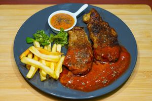 Vege house steak at Vege House in Belgrade