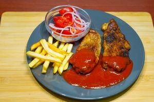 Texas barbeque vegan steak at Vege House in Belgrade