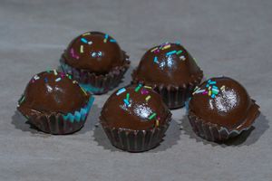 Chocolate balls at Vege House in Belgrade