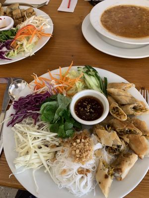 Vietnamese Vegan Spring Rolls - Highly recommended! at Pumpernickel Coffee Shop in Dumfries