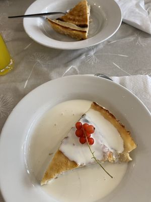 Vegan cheesecake, one with vegan cream    at Pumpernickel Coffee Shop in Dumfries