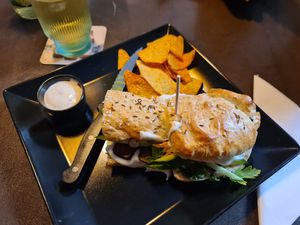 Halbe vegane Seele mit veganem Dip at Café Bar Horke in Isny Im Allgaeu