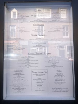 Menu at The Kings Arms in Melrose