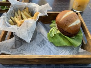 Vegan garden burger  at The Kings Arms in Melrose